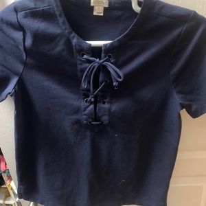 J crew lace up tee